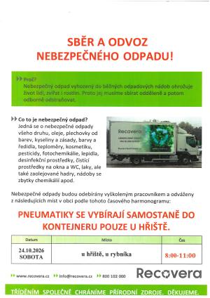 Sběr a odvoz nebezpečného odpadu! 1